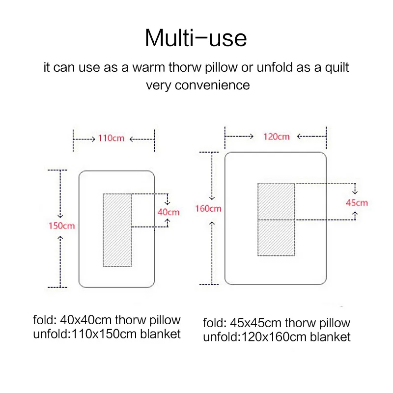 Dropshipping cotton cartoon quilt blanket portable foldable square throw pillow home office car air conditioning quilt