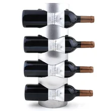 Decorativos De Hierro Estante Del Vino Montado En La Pared de Acero inoxidable montado en La Pared Estante del vino Botella de Vino Racks-4 (33-4)