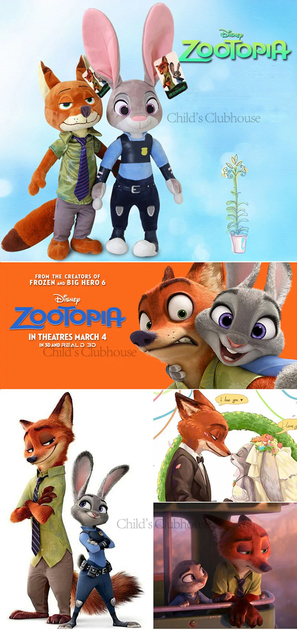 Disney Zootopia 40 см ручная кукла милый мультфильм кролик Джуди Фокс Ник плюшевые игрушки для детей лучшие подарки на день рождения