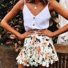 Wontive принт летние юбки женские оборки плиссированные европейские и американские леопардовые юбки женские Высокая талия шифон Пляжные мини-юбки