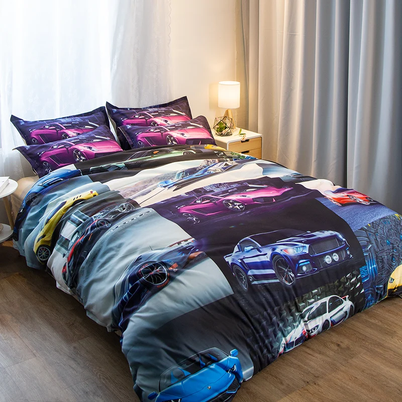 Buy Racing Cars 3 Pieces Polyester Bedding Sets Duvet
