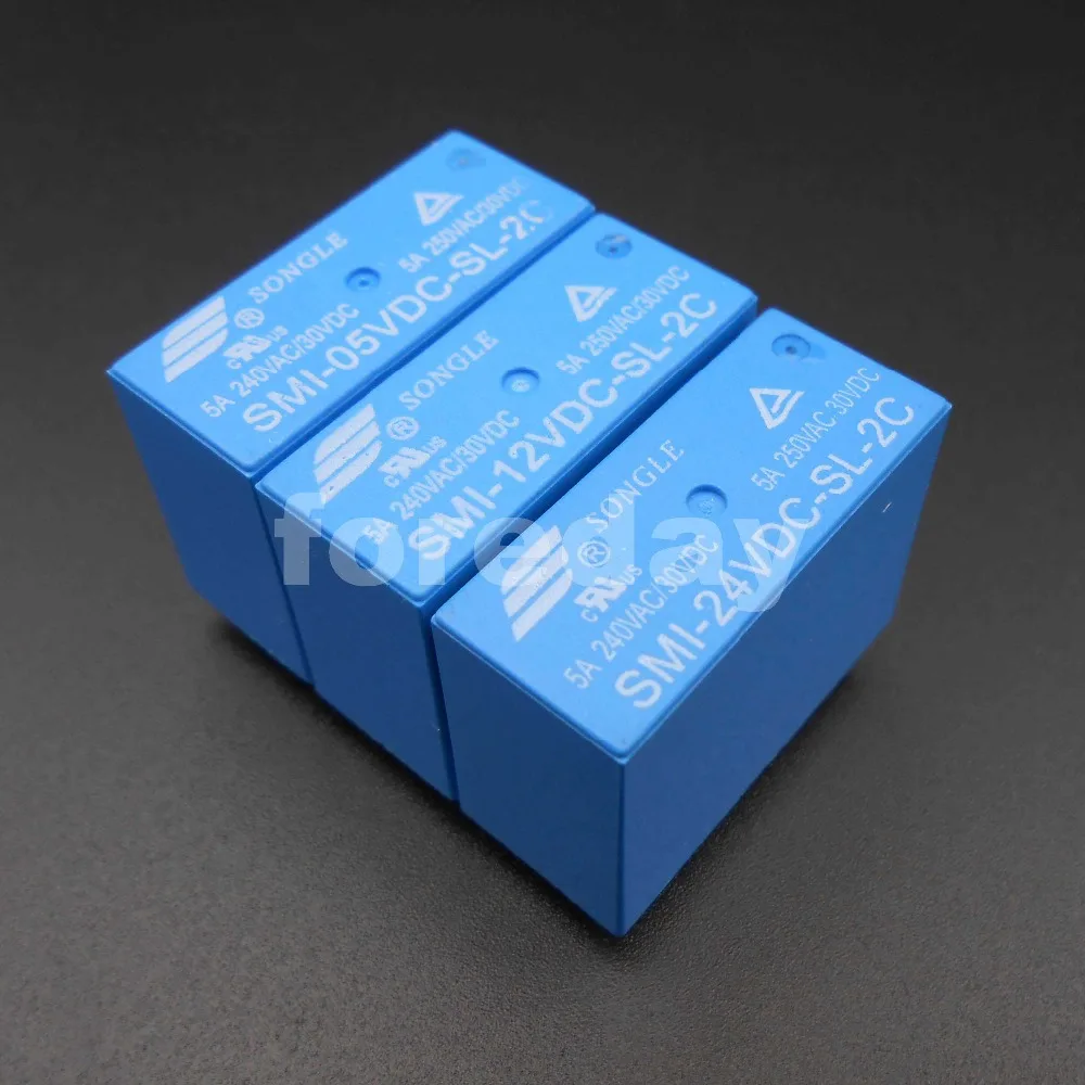 

10 шт. SONGLE Power Relay SRS PCB 8 Pins 5A 10A 5V 12V 24V Φ SMI-05VDC-SL-2C 10 шт./лот * Φ