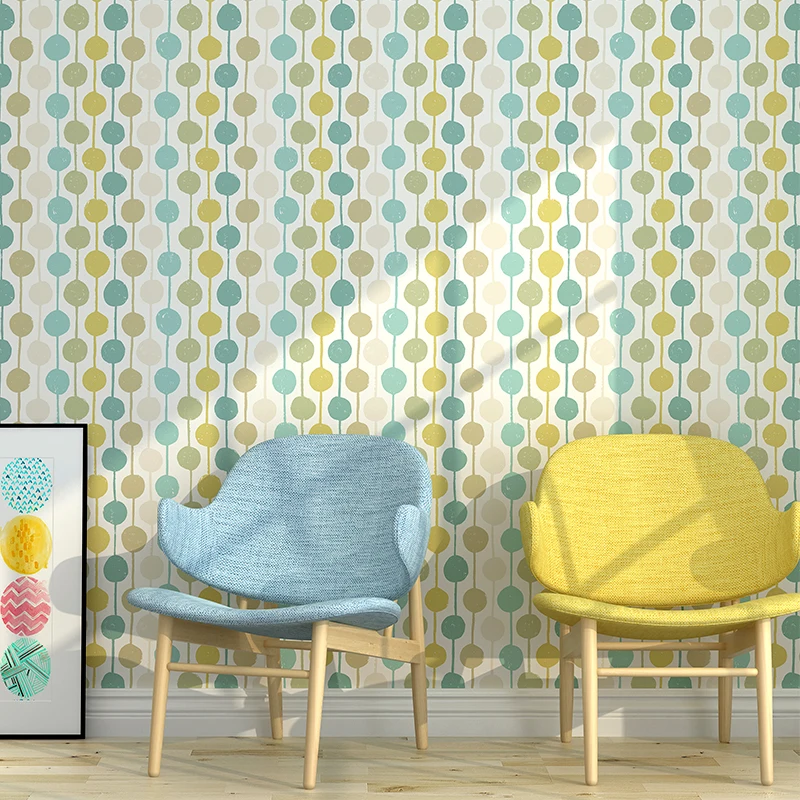 

colorful dot stripe non-woven art wallpaper for living room bedroom walls study background wall paper for walls 3 d home detor