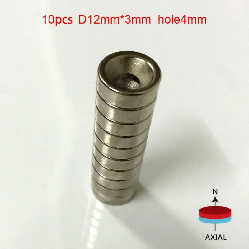 10 шт./упак. 12*3 мм магнитных материалов неодимовый магнит мини маленькие круглые Дисковые магниты с отверстием