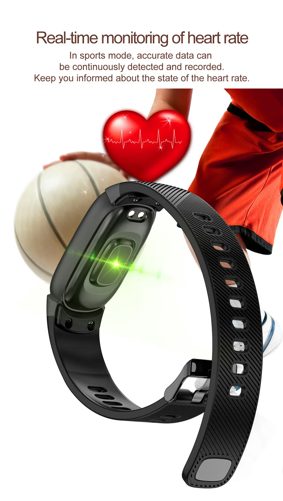 Fitness Tracker Heart Rate Monitor Smart Bracelet Blood Pressure Measurement Waterproof IP67 Smart Band Watch For Women Men(4)