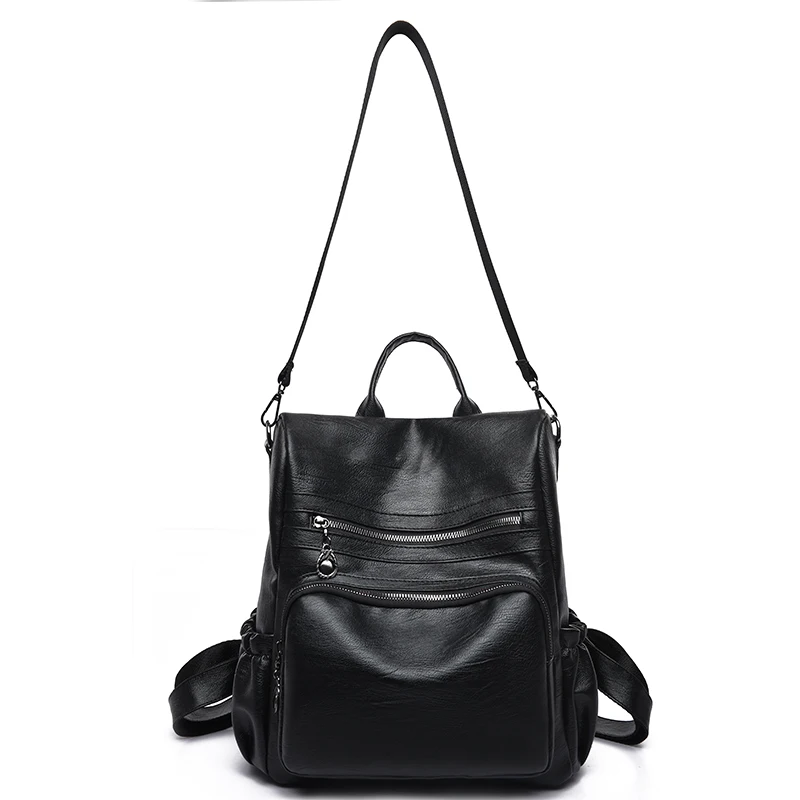De las mujeres de la moda mochila viaje mochila de cuero de la PU bolso de hombro para las niñas adolescentes negro mochilas para mujer mochila mujer De las mujeres de la moda mochila viaje mochila de cuero de la PU bolso de hombro para las niñas adolescentes negro mochilas para mujer mochila mujer