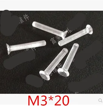 

200pcs/lot M3*20 M3 x 20 Transparent Acrylic Flat Cross Recessed Countersunk Head Machine ScrewsScrew Insulation Screw