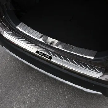 

High quality stainless steel Outlander 2016 built-in + external 2-piece trunk trim modification