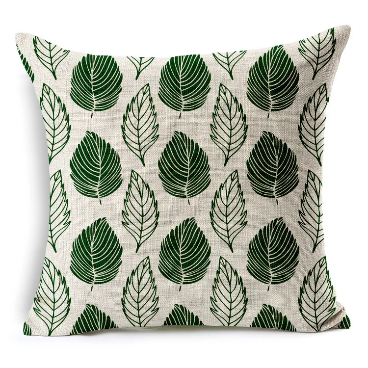 

Green Trees Leaves Forest Printed Linen Cushion Cover Decorative Pillow Cases for Sofa Cars Fundas De Cojines Housse De Coussin