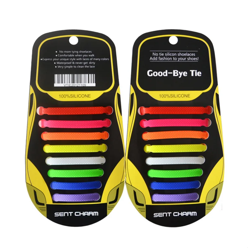 Elastic No-Tie Shoelaces for Kids and Adults - 16 Piece Set in 13 Vibrant Colors