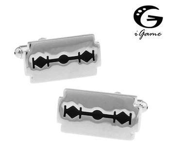 

iGame Factory Price Retail Shaver Blade Cuff Links Novelty Design Free Shipping