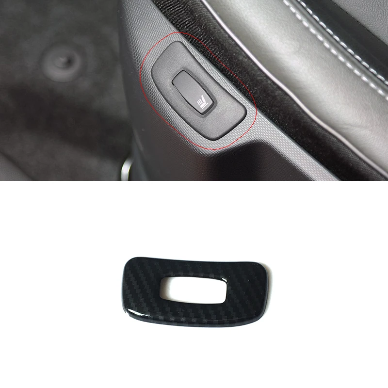 

For Renault Captur 2015-2017 ABS Carbon Fibre seat adjustment knob button switch lamp cover trim Car styling Accessories 1pcs