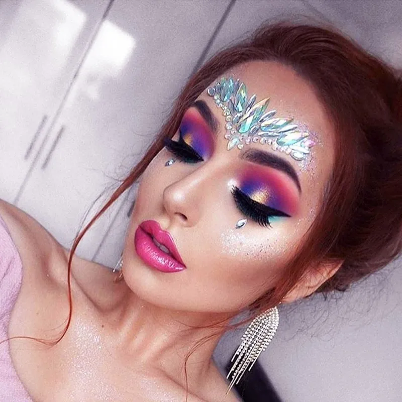 

2019 New Body Glitter Festival Flash Tattoos Body Art Stickers Temporary Face Jewelry Gems Rhinestone Decoration Party Makeup