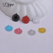 100 stücke AC2572 Bunte Filigrane Runde Charme Sonne Form Anhänger DIY filigrane gießen fertigung bijoux 11mm * 13mm