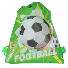 Football non-woven drawstring bag backpack kids travel school decor gift bags