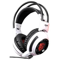 JD-V3T White 5.1 Surround Sound Gaming Headphones Game Headset with Mic LED Light for Laptop PC Game