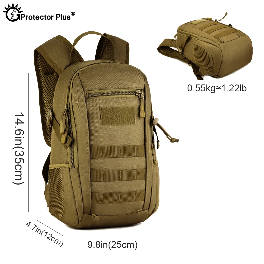Protector Plus 12L Tactical MOLLE Backpack Children Waterproof Small Backpack School Bags Kids Mili