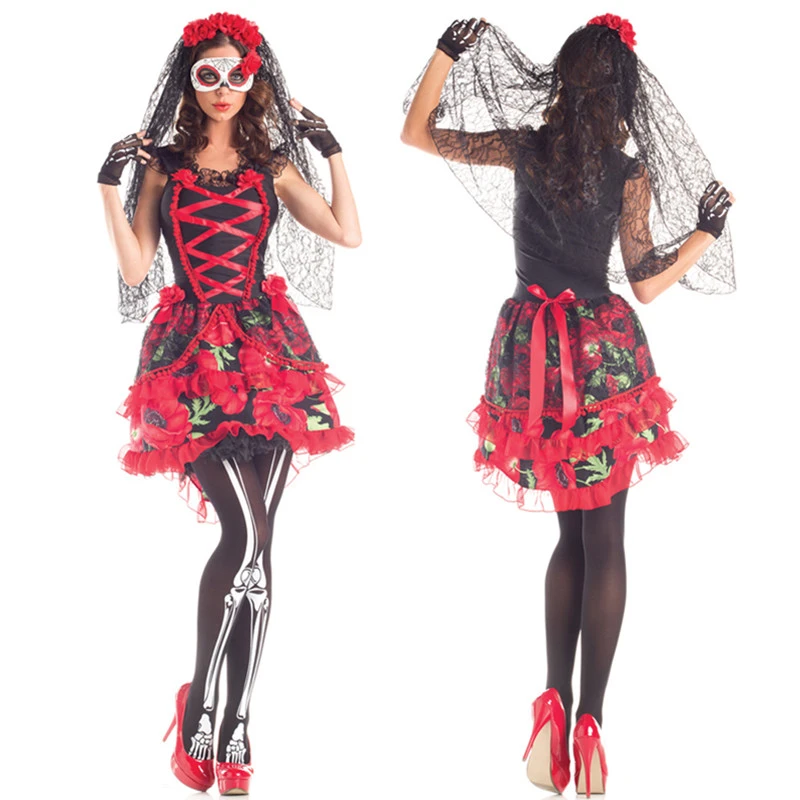Plus Size Red Sexy Halloween Corpse Bride Horror Wedding Dress Zombie Bride Dress Up Cosplay Party Adult Clothes M40459|halloween sexy|dress costumecosplay costumes - AliExpress