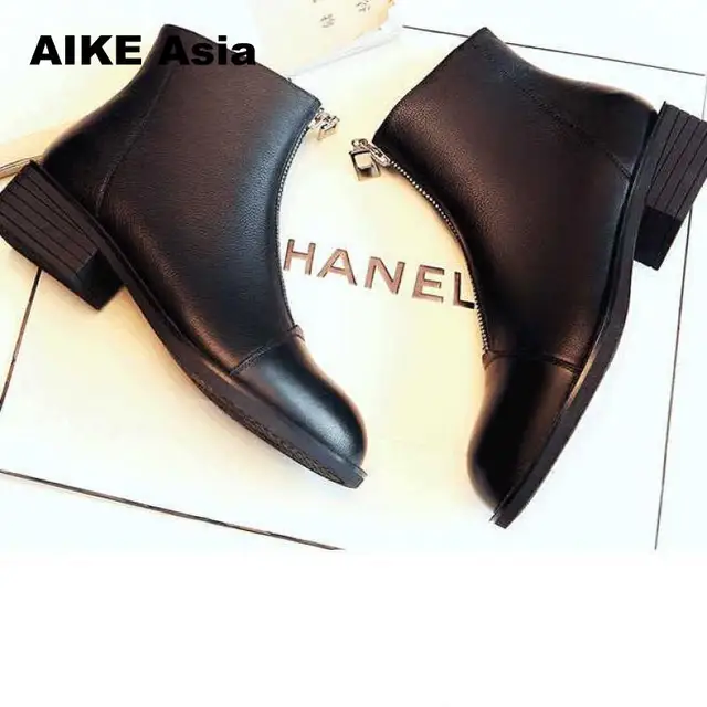 2018 Slip On Elastic Band Rubber Boots Winter Arrival Ankle Chelsea Boots Women Shoes Autumn Square Heel Female Footwear