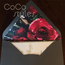 Cocostyles Заказная таинственная Золотая фольга пригласительная открытка с красочным лайнером конверт для винтажной свадебной пригласительной карты