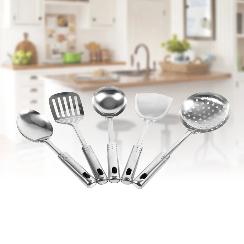 

5Pcs/set Kitchen Utensil Set Stainless Steel Kitchen Tools Multi-functional Spoons Shovel Spatula Kitchenware Cooking Tool