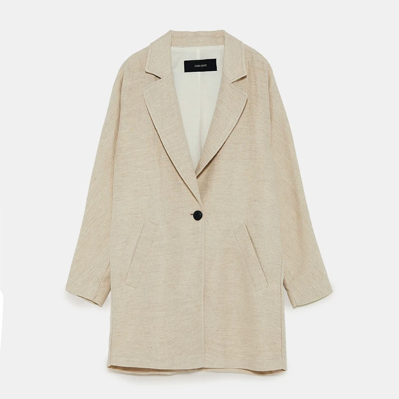 Kissmilk Plus Size Large size lovely elegant girlish cream-colored casual country style simple loose lapel long blazer
