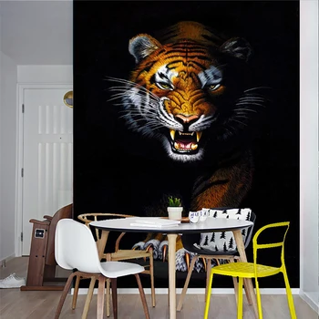 

Custom 3D Mural Wallpaper Modern Simple Animal Tiger Photo Wall Papers Restaurant Living Room Entrance Backdrop 3D Wall Painting