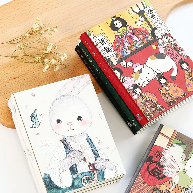 Ретро Kitty Тетрадь, принт с героями мультфильмов Kawaii, планировщик тетрадь для записей в мягкой обложке Винтаж DIY Дневник Bullet повестка журнал в школе