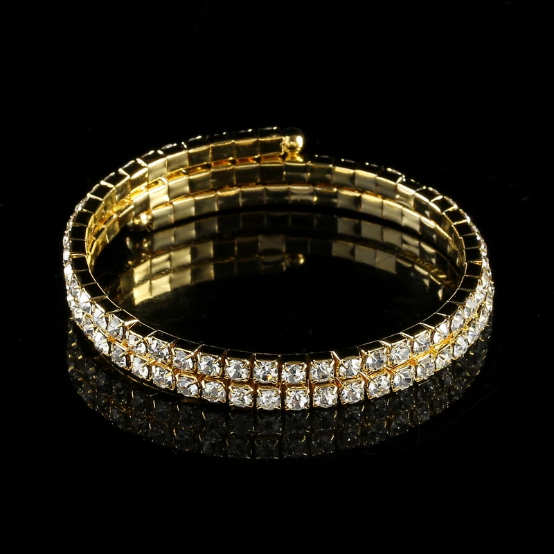 AB браслет из горного хрусталя посеребренный браслет спиральный верхний браслет для женщин 2 ряда радужные цветные браслеты браслет