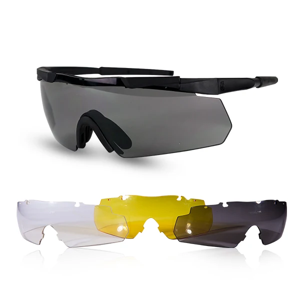 Защитные тактические очки типа глаз сокола Мужские солцезащитные очки/ велосипедные тёмные очки / защитные очки от шальной пули FREE SOLDIER - Цвет: black