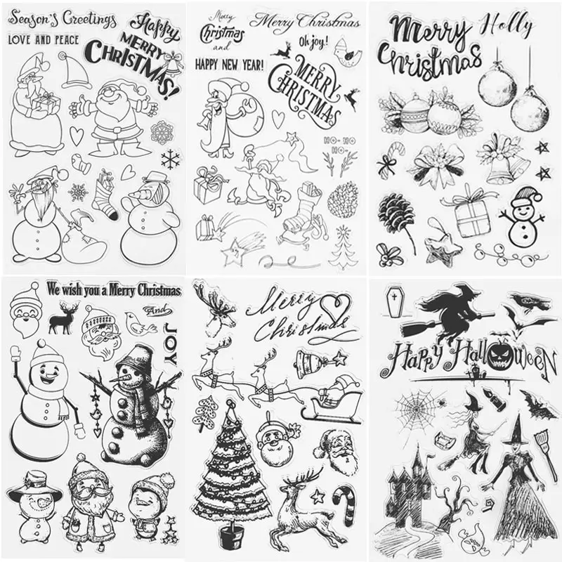

Christmas Transparent Silicone Clear Stamps for Scrapbooking DIY Paper Card Making Decorative Stamp Sheet Craft Gifts
