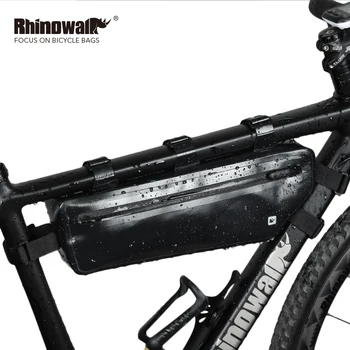 

Waterproof Bicycle Front Frame Tube Triangle Bag 2.5L Road MTB Organizer Storage Bags Tool Case Black 36 X 6 X 12cm Rhinowalk