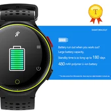 Сенсорный экран Смарт-часы Водонепроницаемый спортивные часы умный браслет с крови Давление монитор сердечного ритма с 180 дней в режиме ожидания