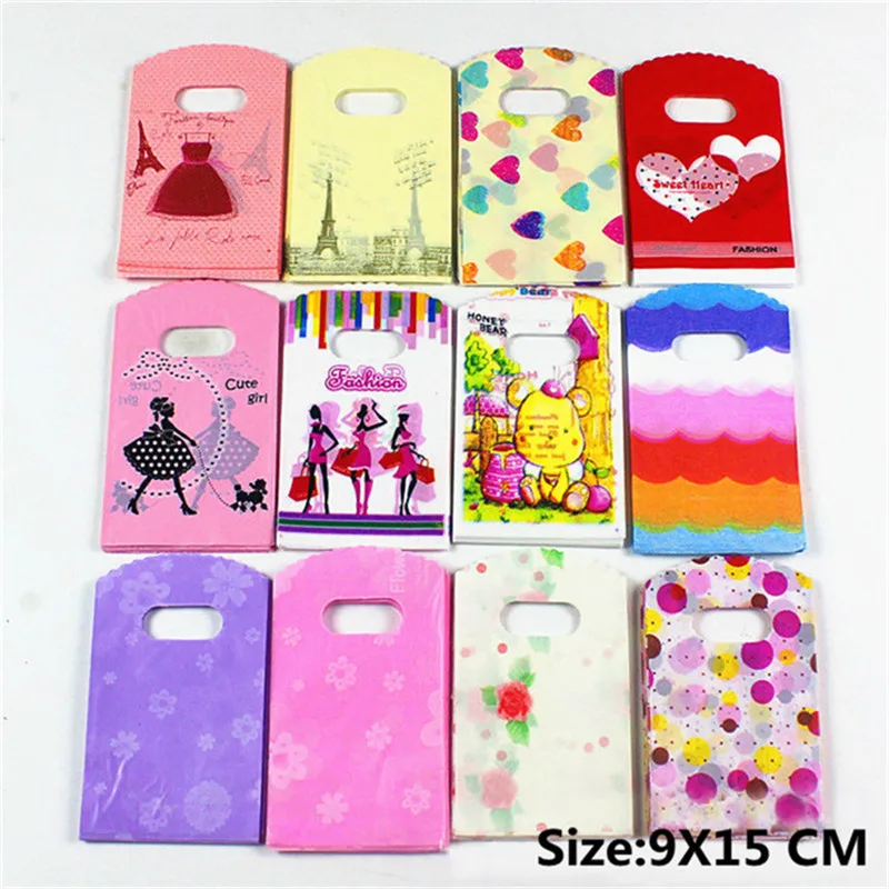 

30pcs 9x15cm Plastic Gift Bag With Handles Transparent Polka Dot Candy Cookie Gift Bag With DIY Wedding Birthday Party Supplies