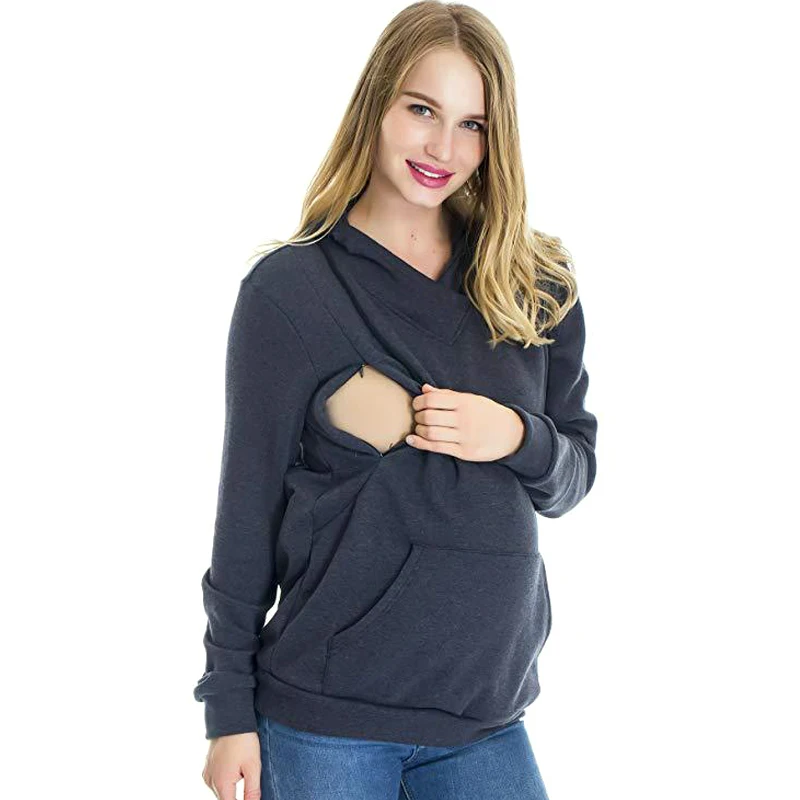 Spring Autumn Nursing Hoodie Sweaters Lactation Matherinity Clothes For