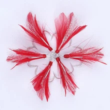 YINGTOUMAN 2 шт./лот морская рыболовная приманка три крючка для волос 2,4 см с перьями крючки колючие три крючки острые портативные рыболовные крючки