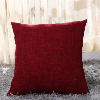 

2017 pure color linen and cotton pillowcase spring pure blue cushion cover grey linen cover
