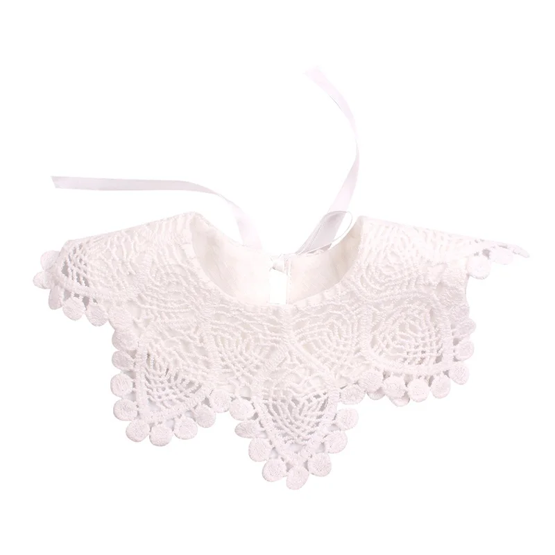 Lace Baby Girls Bibs INS Fashion White Bibs For Girls Fake Collar Flower Bibs Baby Mouth Towel Bandanna Baby Girls Clothing (8)