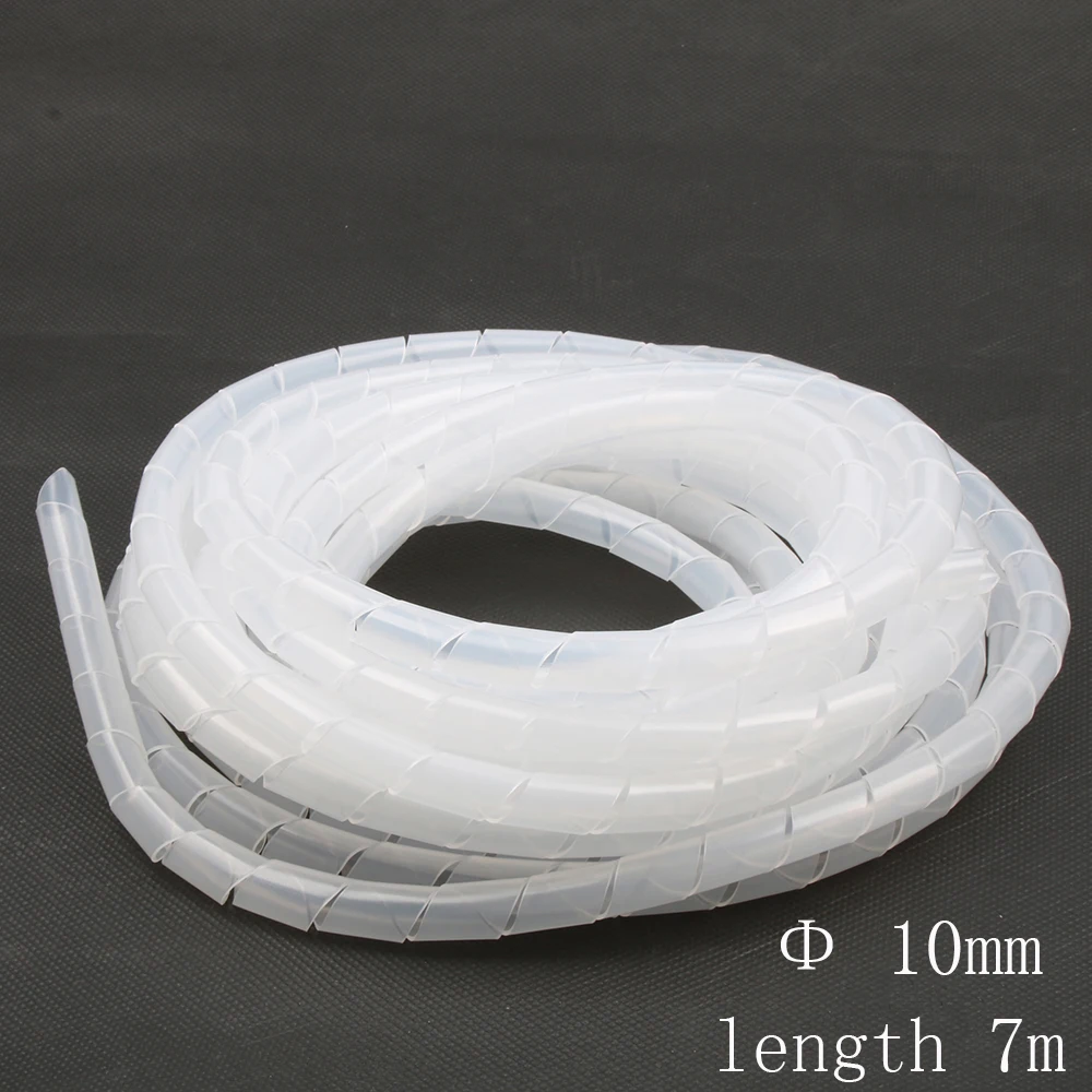 

Spiral wrapping band SWB-10 diameter 10mm About 10M length White Cable casing Cable Sleeve Winding pipe Spiral Wrapping