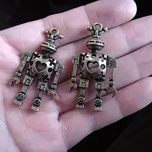 1 шт. любовь сердца steampunk 3D робот 45*24 мм DIY Ретро Бронза Ювелирные Изделия Браслет ожерелье Бесплатная Доставка