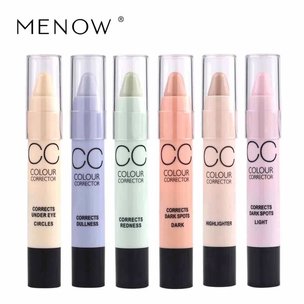 

Menow BearPaw Makeup CC Concealer Pen Pencil Stick Camouflage Corretivo Stick Palette 6 Colors Corrector By Menow CosmeticC15001