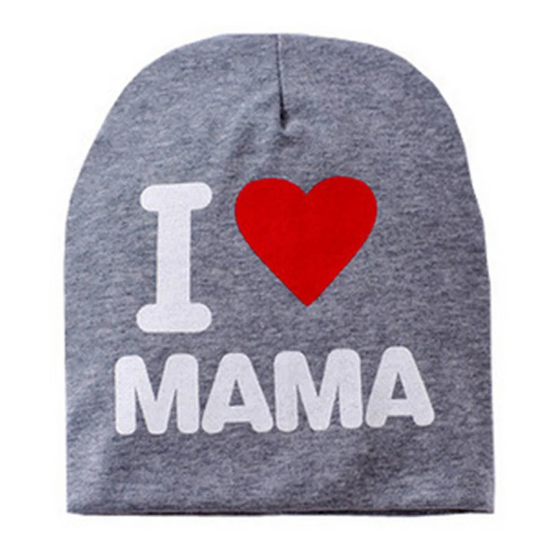 Детская шапка I Love MAMA или PAPA вязаная для малышей мальчиков и девочек детская