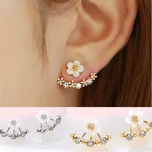 Crystal Stud Earrings Boucle d’oreille Femme 2016 Fashion Flower Earrings for Women Gold Bijoux Jewelry Brincos Pendientes Mujer