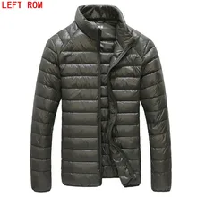 Куртка на утином пуху, Осень-зима, ультра-светильник, для мужчин, 90% пальто, водонепроницаемый пуховик, парка, модная мужская верхняя одежда с воротником s, пальто, размер 5XL
