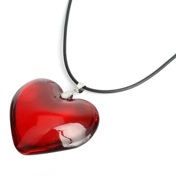 

43mm Red Love Heart Crystal Bead Lover Girl Gift Pendant Necklaces 15" FASHION necklace women halsketting sautoir Halskette
