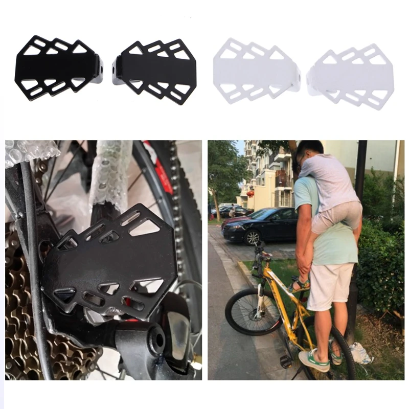 1 Pair Folding Axle Metal Foot Pegs Rear Seat Bicycle Pedal Stand Mountain Bike