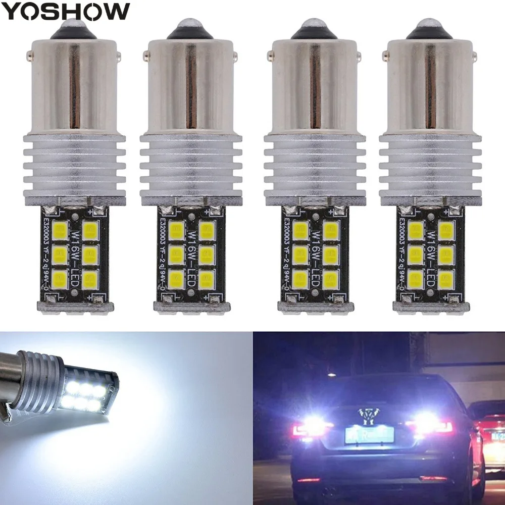 4pcs Super Bright 1156 P21W BA15S P21 / 5W 15 SMD 2835 LED Light Motor DRL Lamp Standby Steering White Red Yellow | Автомобили и