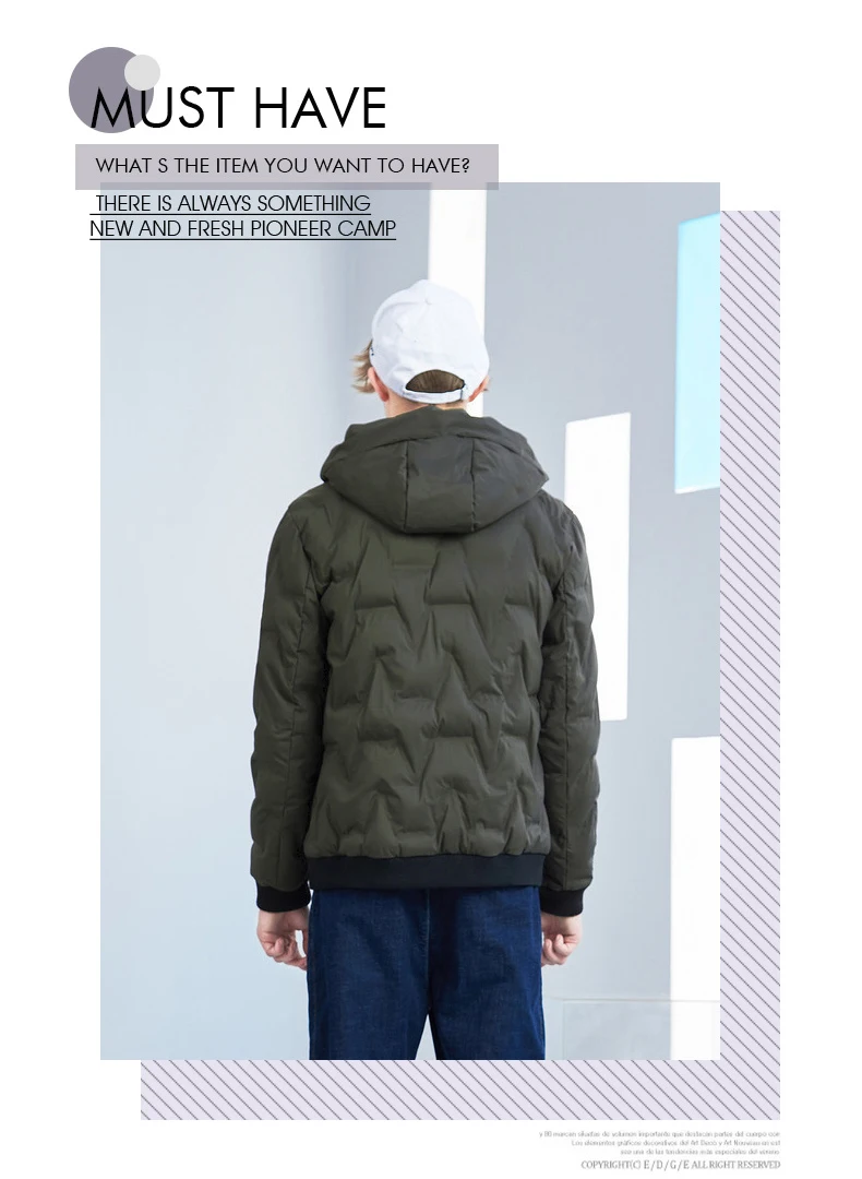 Пионерский лагерь mew зимние парки брендовая мужская одежда модные короткие теплая куртка пальто мужской качества парка с капюшоном черный AMF801454