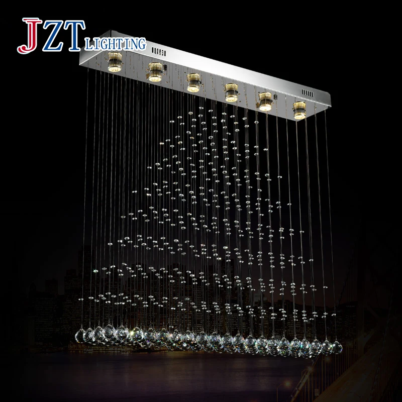 

ZYY Modern Crystal Chandeliers Hanging Wire Crystal Lamps LED Wave Crystal Light Bar Restaurant Living Room Lights Lamp