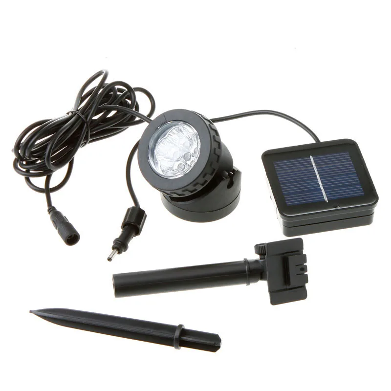 Светодиодный прожектор, водонепроницаемый, белый, RGB, точечный светильник на солнечной энергии, IP68, подводный прожектор, светильник для сада, пруда, бассейна, бака, украшения - Испускаемый цвет: 1 Bulb